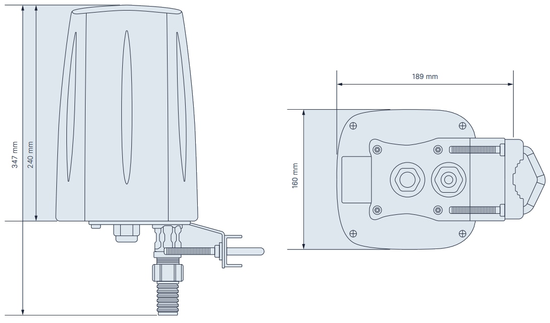 Mechanical Drawing - Teltonika PR1ICA70 Outdoor LTE/5G/WI-FI/GPS Antenna